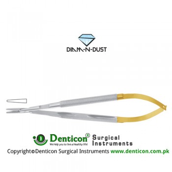 Diam-n-Dust™ Micro Needle Holder Straight - Round Handle - With Lock Stainless Steel, 14 cm - 5 1/2"